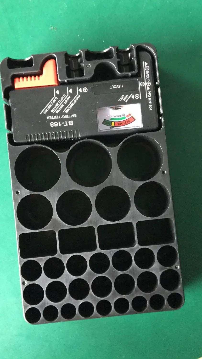 Контейнер для хранения батарей ATTKOO органайзер AA AAA 9V AG CR C D с тестером батареи BT168
