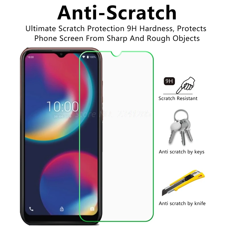 2 предмета в комплекте для Wiko вид 4 Lite закаленное Стекло с уровнем твердости 9H Toughend