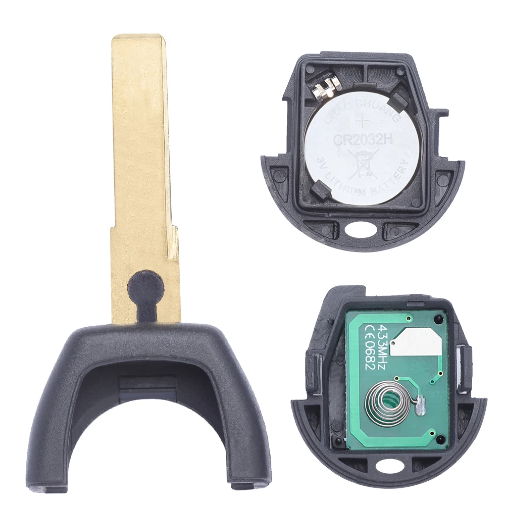 Keyecu OEM дистанционный ключ-брелок от машины 2 кнопки 433 МГц с чипом ID48 для VW Volkswagen Golf