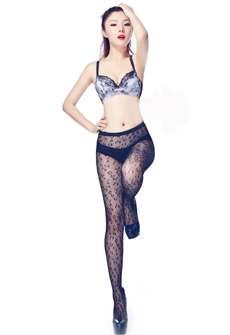 

Womens Sexy Leopard Print Stockings Mesh Jacquard Pantyhose Retro Fishnet Temptation Stockings Elastic Super Good Womens Socks