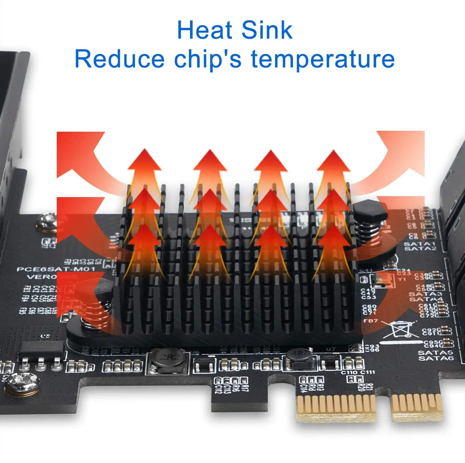 64 карта pcie с 10 портами sata iii карта ко