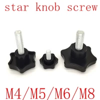 1pc 5pcs knob screw m4 m5 m6 m8 bakelite hand tighten screw handle star hand knob tightening screw