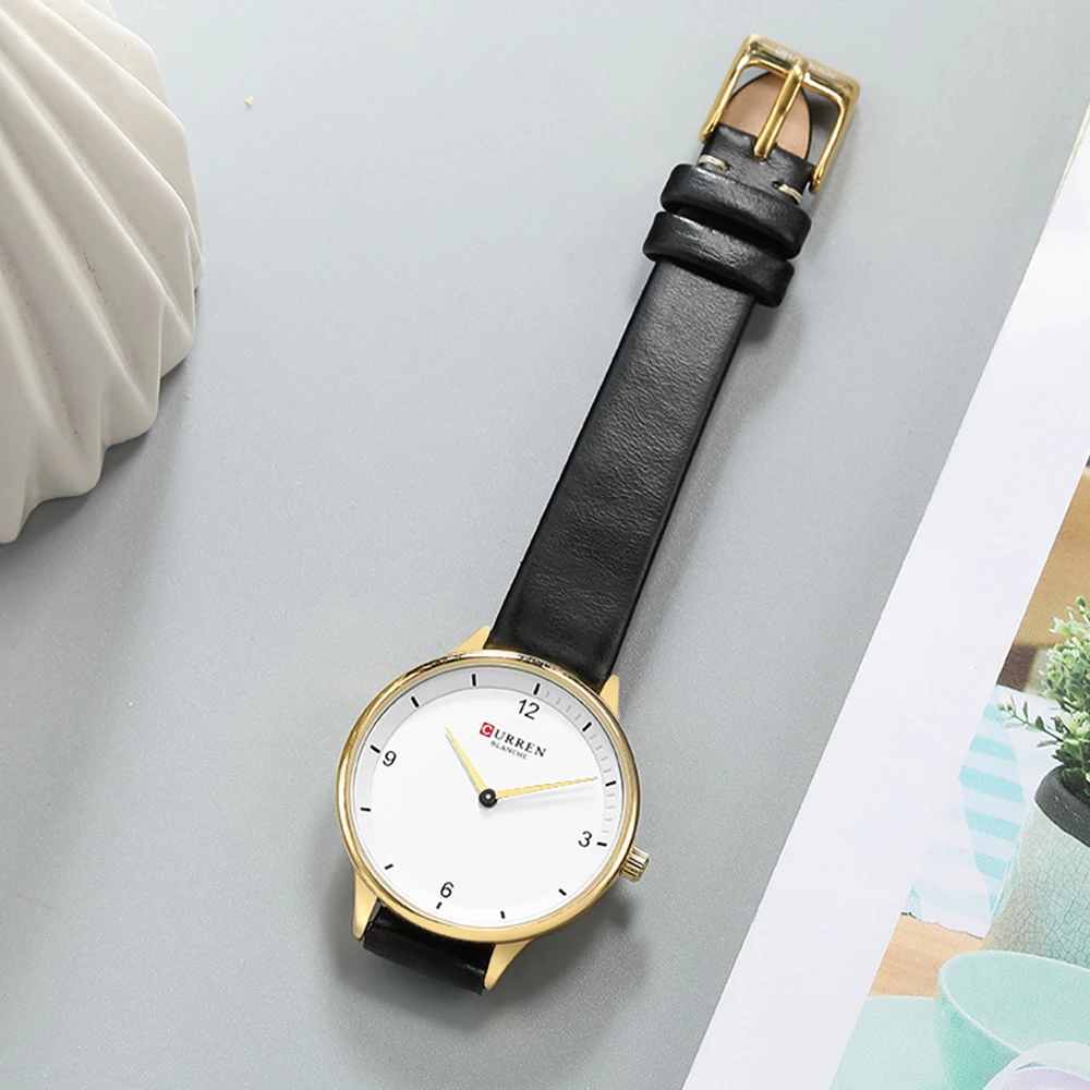 

CURREN Fashion light Slim Quartz Watches Women Top Brand Casual Clock Ladies Wrist Watch with Leather Strap Relogio Feminino New