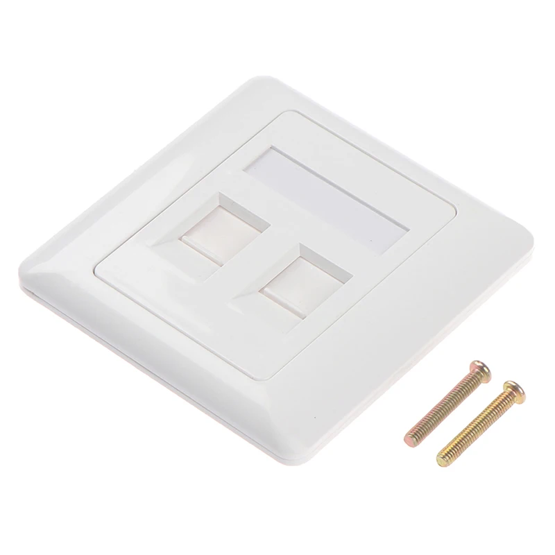 

1pc 86 Type Computer Socket Panel RJ45 Cable Interface Outlet Wall Socket 2 Ports Easy To Install