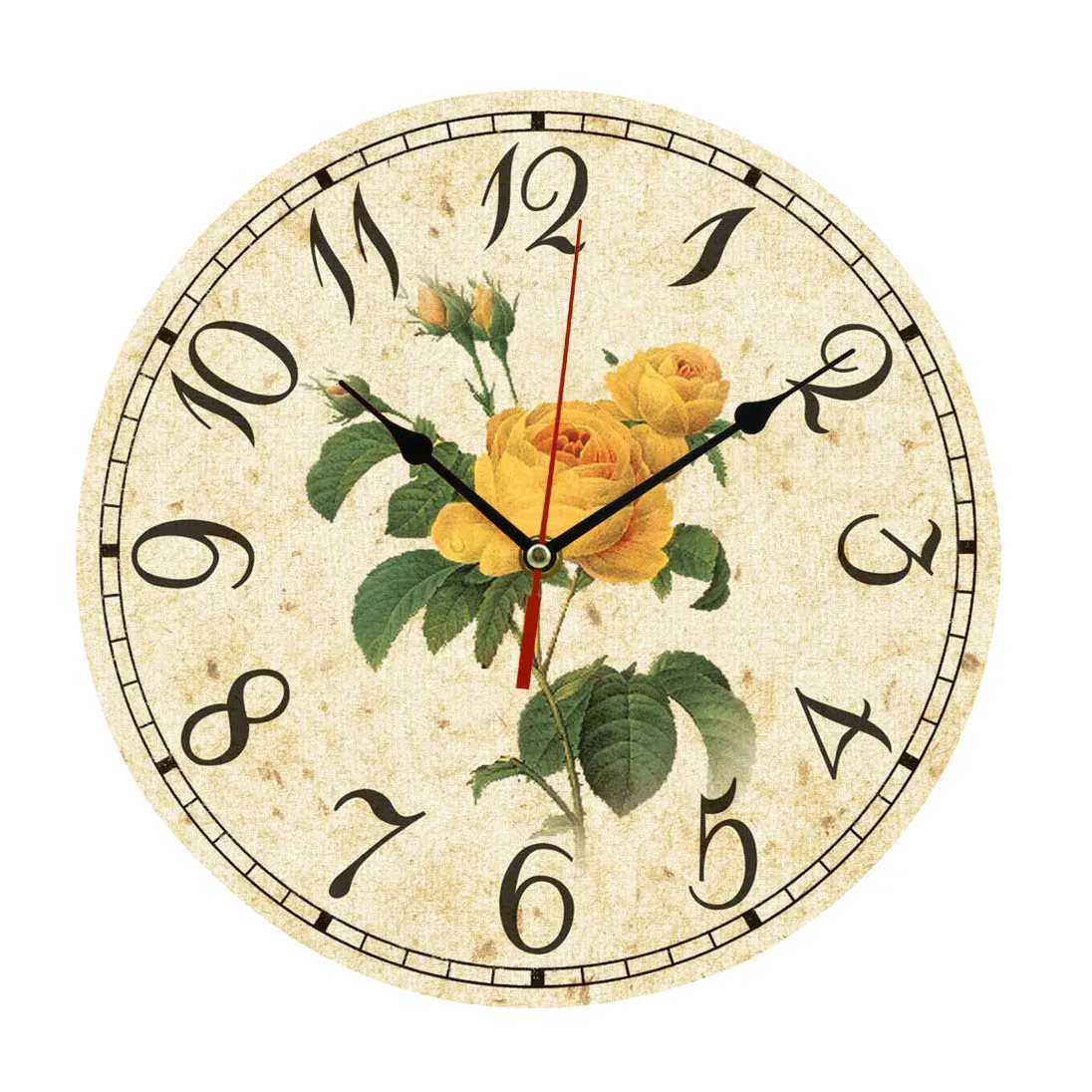 

Frameless printing MDF Wooden Material wall clock Round Plane Shape Silent Movement Dry Battery Power Retro Design Decoration