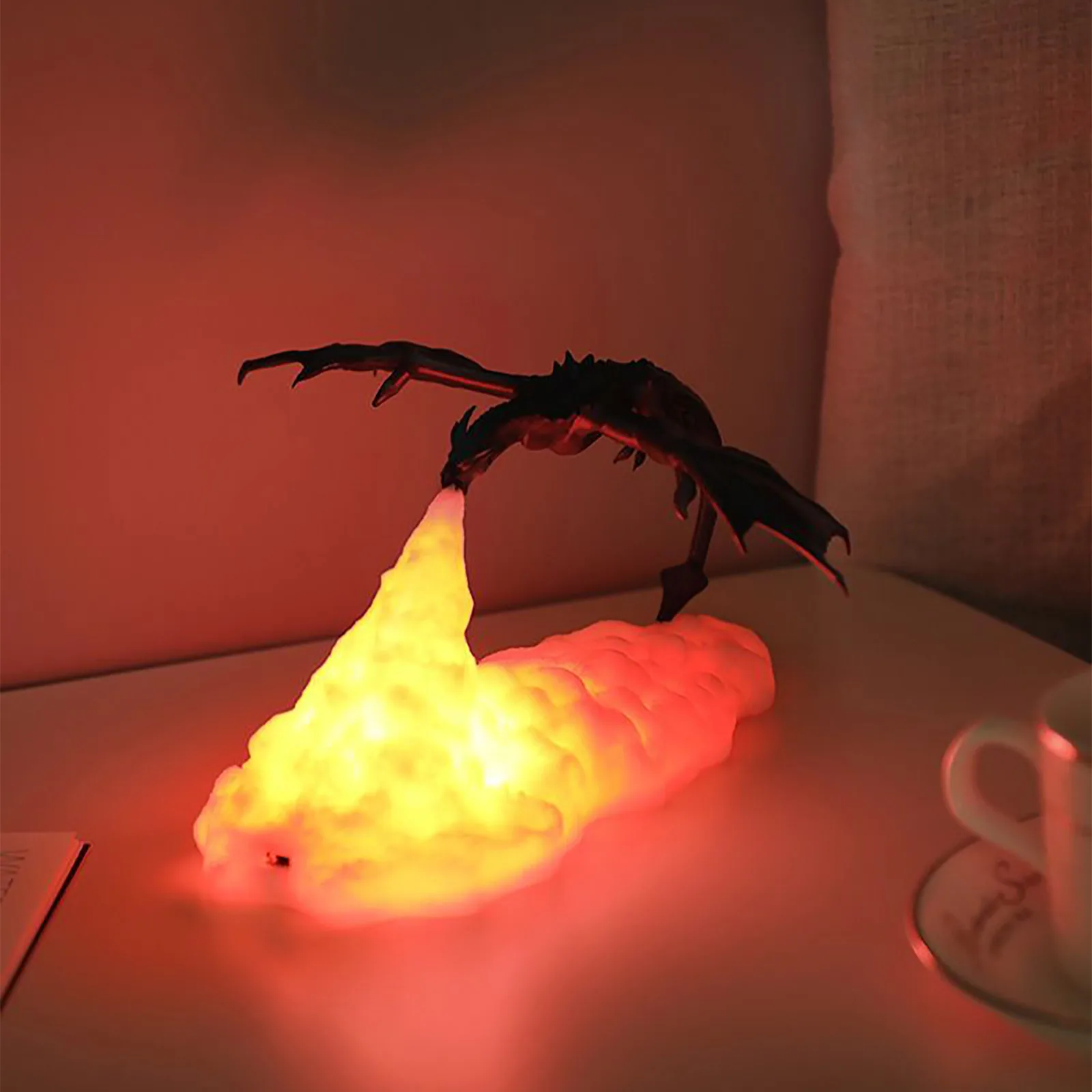 

3D светодиодные лампы «Огненный Дракон», ночсветильник, перезаряжаемый, настроение, светильник для спальни, детской комнаты, спальни, кемпин...