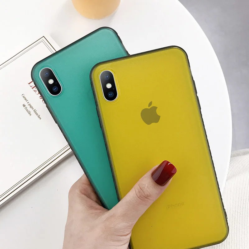 Солидные матовые чехлы для телефонов Candy Color для iPhone X XS XR Xs Max Hard PC Ultrathin Back Cover 7 8 Plus Coque on.