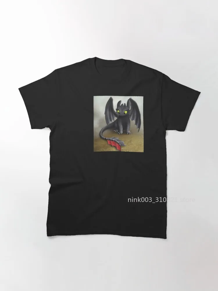 

Дракон Классическая черная футболка с мультяшным принтом