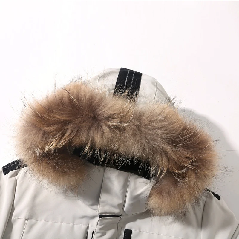 Утепленное мужское пуховое пальто с большим натуральным меховым воротником, теплая парка, повседневная плотная зимняя водонепроницаемая к... от AliExpress RU&CIS NEW