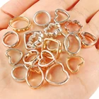 50 шт.100 шт. Подвески с открытой рамой, бусины с двумя отверстиями, любовь, сердце, квадратный Овальный фоторазъем для изготовления ювелирных изделий, аксессуары