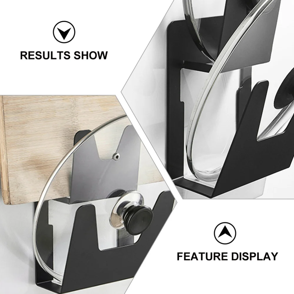 

Pot Cover Shelf Multifunctional Wall-Mounted Punch Free Double Layers Rack