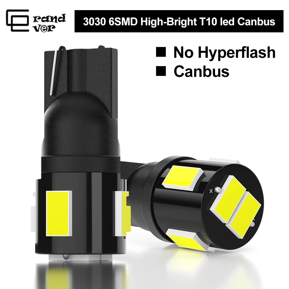 1 шт. 6 Вт T10 Светодиодная лампа Canbus W5W 194 5630 6SMD поворотный сигнал купольная для