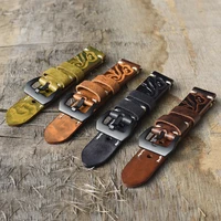 handmade leather watch strap 4 colors available vintage watch band 18mm 20mm 22mm 24mm for panerai citizen casio seiko