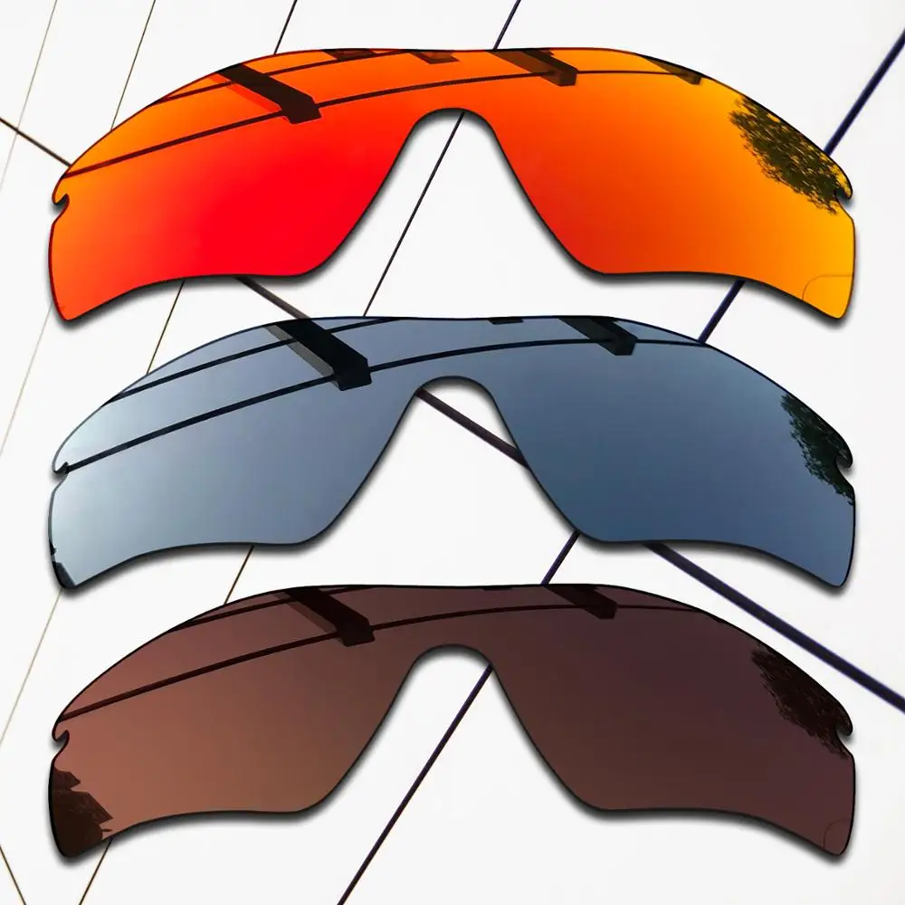 E.O.S 3 pezzi lenti di ricambio polarizzate cromate marrone e rosso fuoco e nero per occhiali da sole Oakley RadarLock Path OO9181