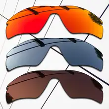 E.O.S 3 Pieces Brown & Fire Red & Black Chrome Polarized Replacement Lenses for Oakley RadarLock Path OO9181 Sunglasses