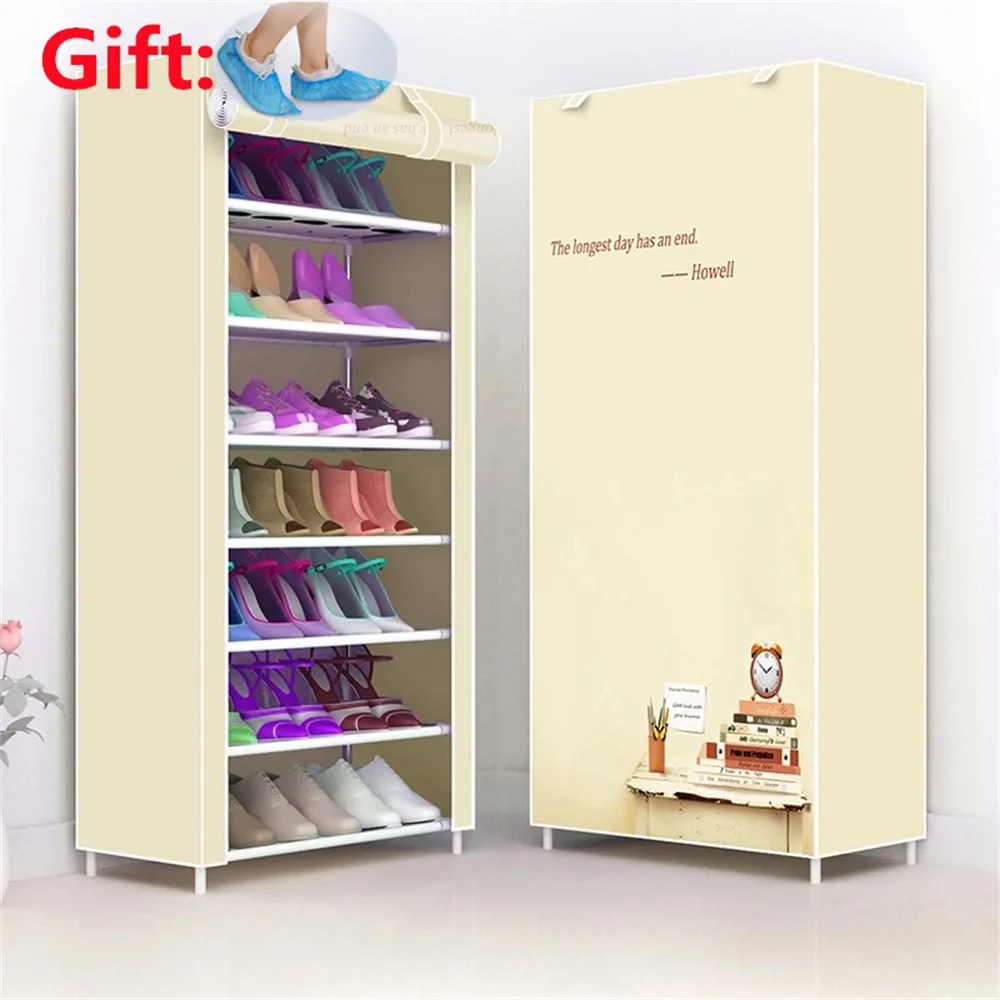 

8-layer Simple Shoe Cabinet Combination Shoe Rack Dust-proof Rolling Door Shoe Cabinet Multi-layer Small Shoe Rack