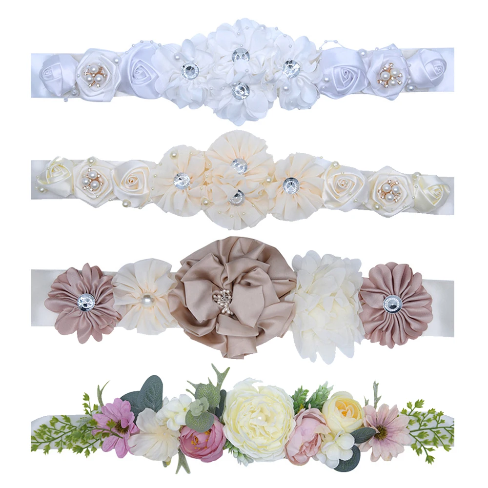 Свадебное модное платье с поясом полиэстер цветочный женский пояс Свадебный