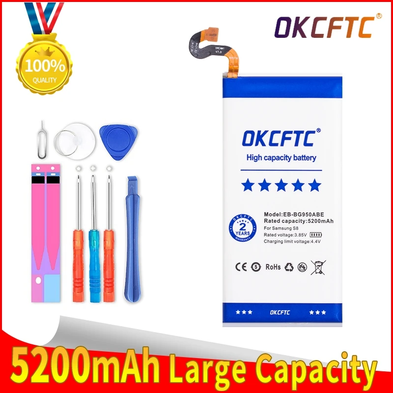 

Original Battery OKCFTC EB-BG950ABE 5200mAh For Samsung Galaxy S8 G9500 SM-G950U G950A G950F Replacement Phone Battery