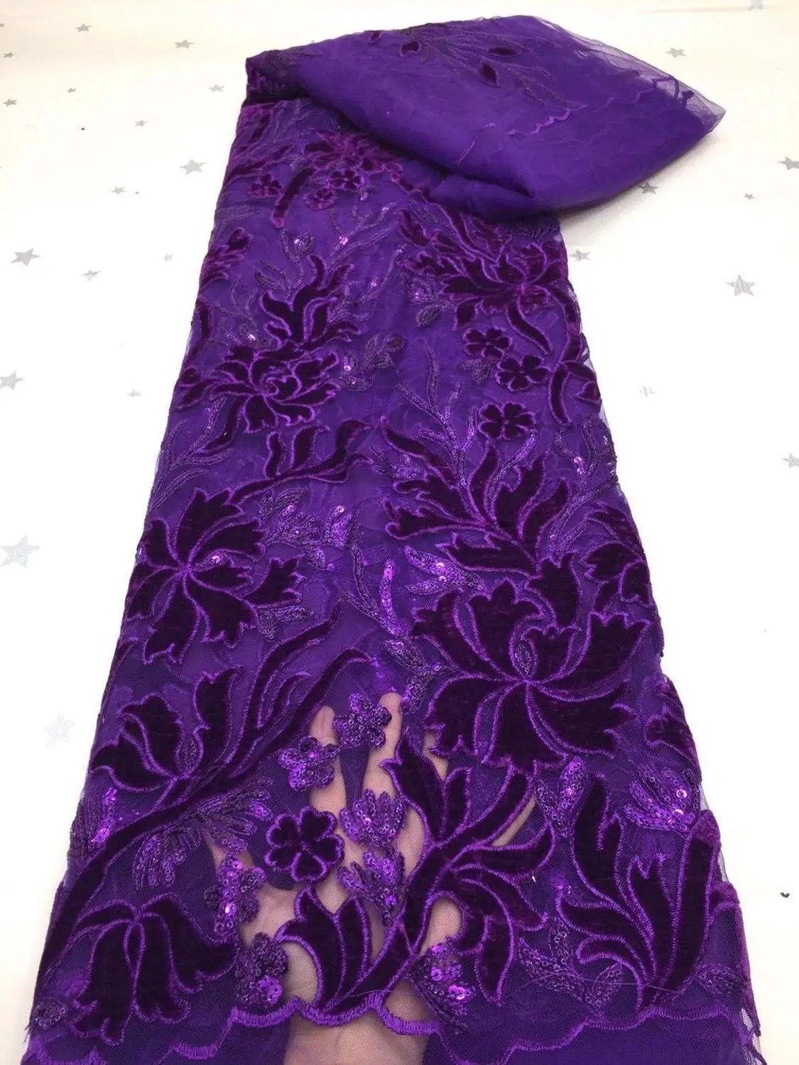 

2020 Latest Velvet sequined lace fabric French Nigerian Lace Fabrics High Quality sequin African Lace Fabric Wedding