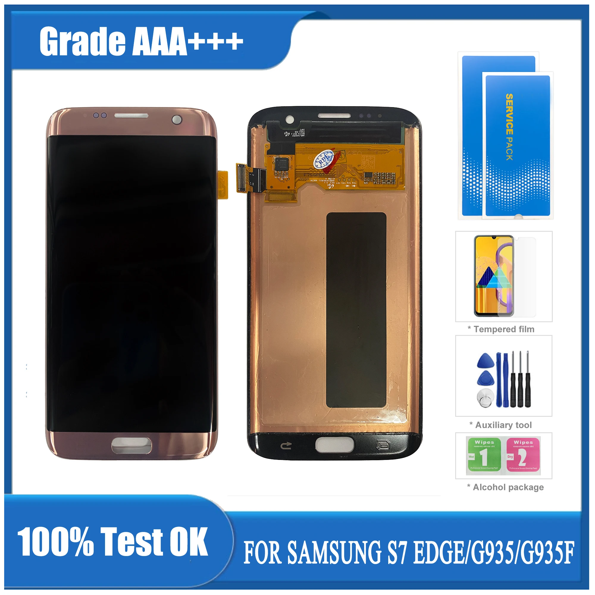 

5.5 ''Super AMOLED LCD mit Brennen Schatten Touchscreen Digitizer Montage für SAMSUNG Galaxy S7 Edge G935F Display Reparatur tei