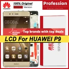 100% Оригинальный 5,2 ''дисплей с рамкой для Huawei P9 EVA-L09 EVA-L19 LCD сенсорный экран дигитайзер в сборе запасные части