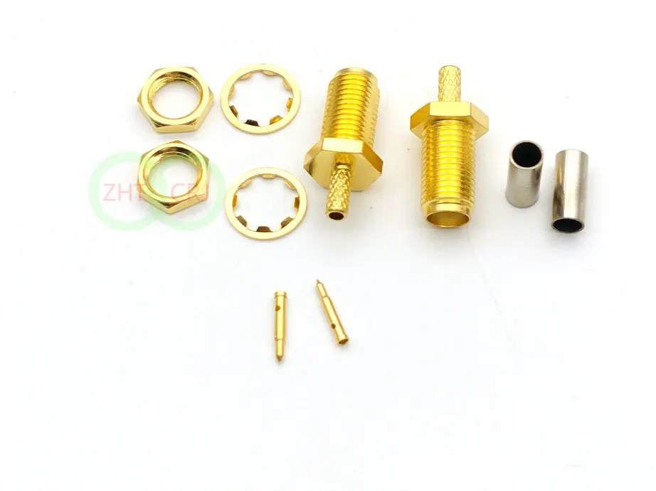 100 шт. в партии Медь RP SMA женский обжимной адаптер для коаксиальных RG316 RG174