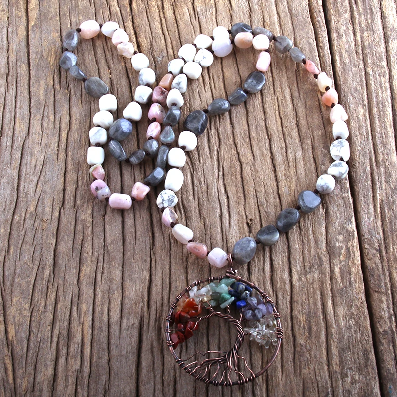 MD модные ювелирные изделия бохо разные формы натуральные камни Радужный круг