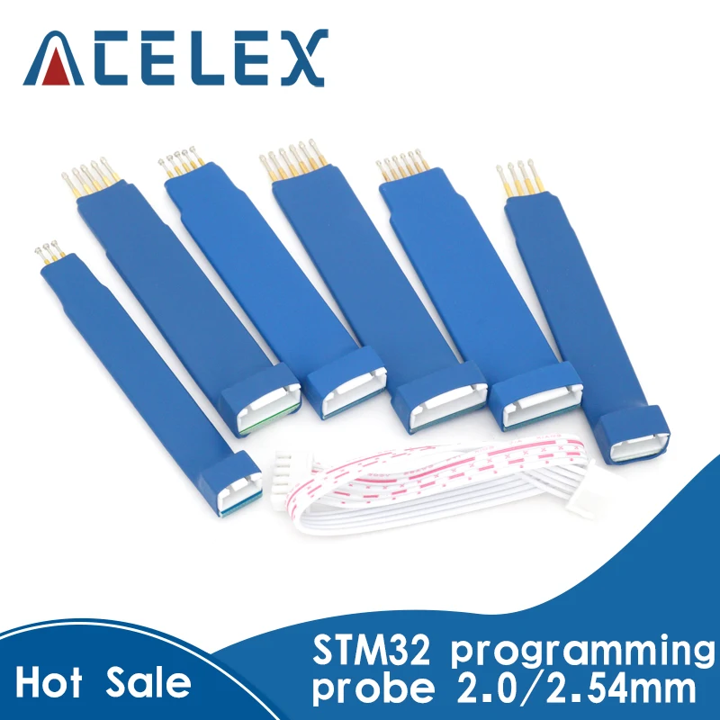 

Программируемый Модуль зонда STM8 pogo pin XH2.54, 1 шт., 2,0 мм, 2,54 мм, 3P/4P/5P/6P STM32, разъем 20 мм, кабель DuPont, DIY тест