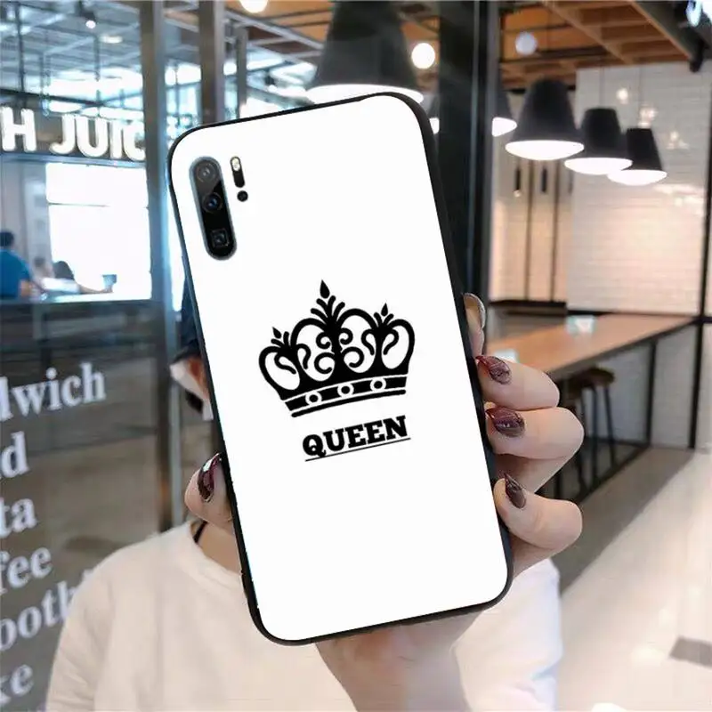 

King Queen Crown Phone Case For Huawei P20 P30 P40 lite Pro P Smart 2019