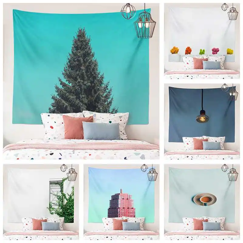 Fondo de pared para dormitorio, tapiz para habitaci&oacute;n de estilo minimalista Simple, dise&ntilde;o individual, planta creativa de moda para el hogar-0