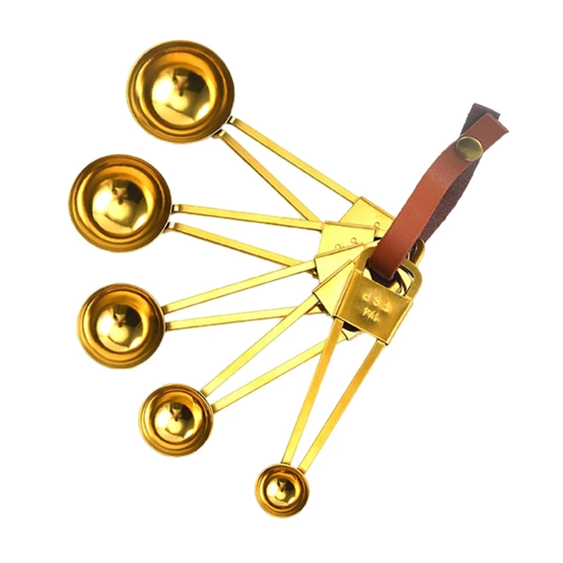 

5pcs/set Stainless Steel Measuring Spoons Cooking Baking Tea Coffee Scoop Tools M76D