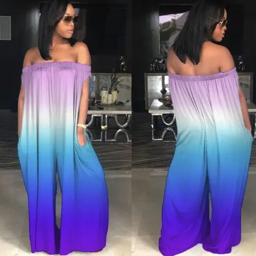 Комбинезон с открытыми плечами для женщин сексуальный вырезом лодочкой без