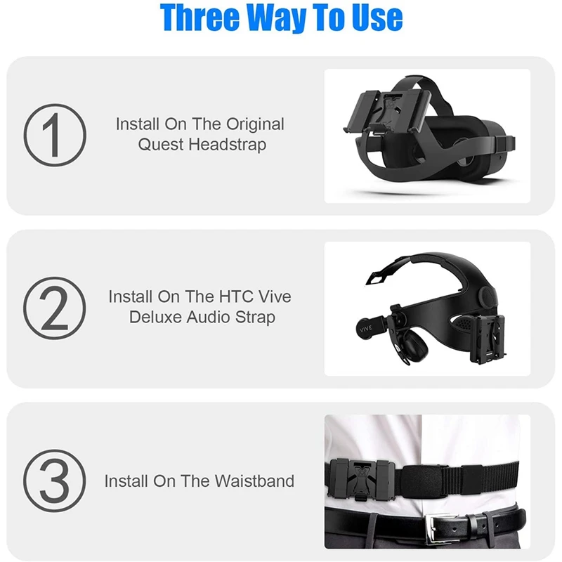 

Powerbank Fixing Bracket for Oculus Quest Audio Strap Battery Holder for Oculus Quest VR Accessories(With USB Cable)