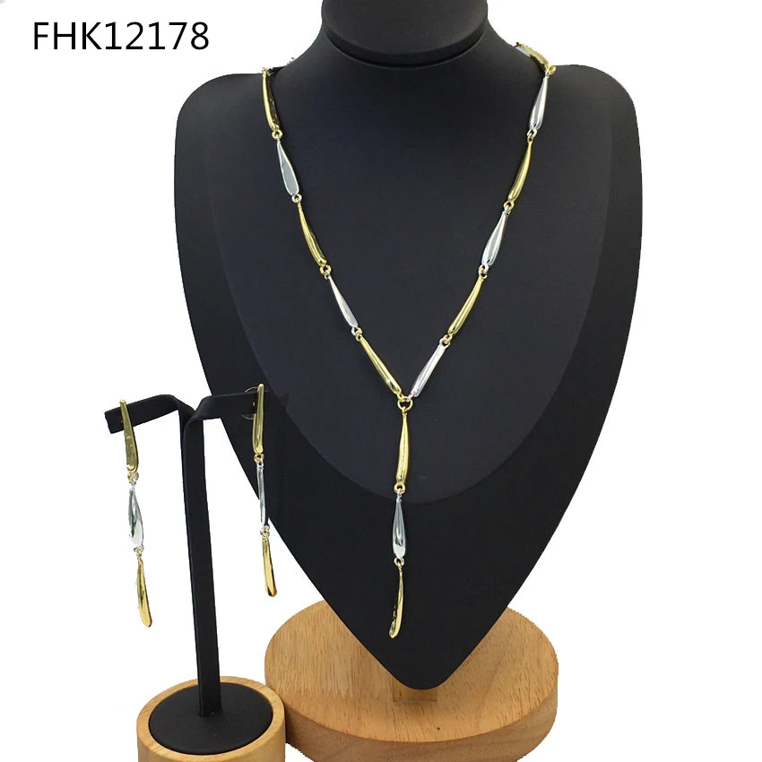 

New Arrival Fashion Design Luxury Costume Dubai Women Jewelry Sets Africa Long Necklace FHK12178