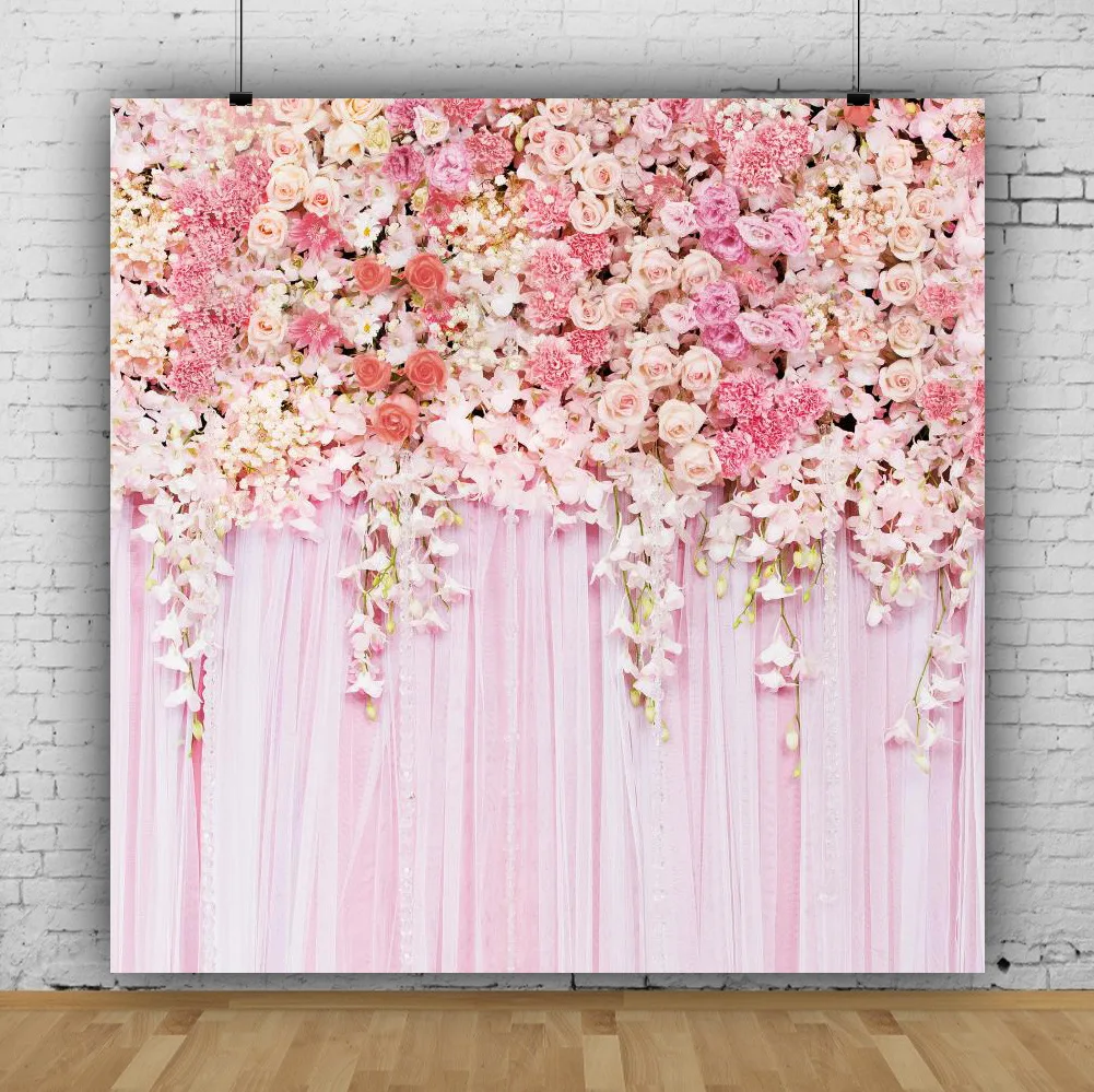 Романтические градиентные розовые цветы настенные вечерние Плакаты для свадьбы