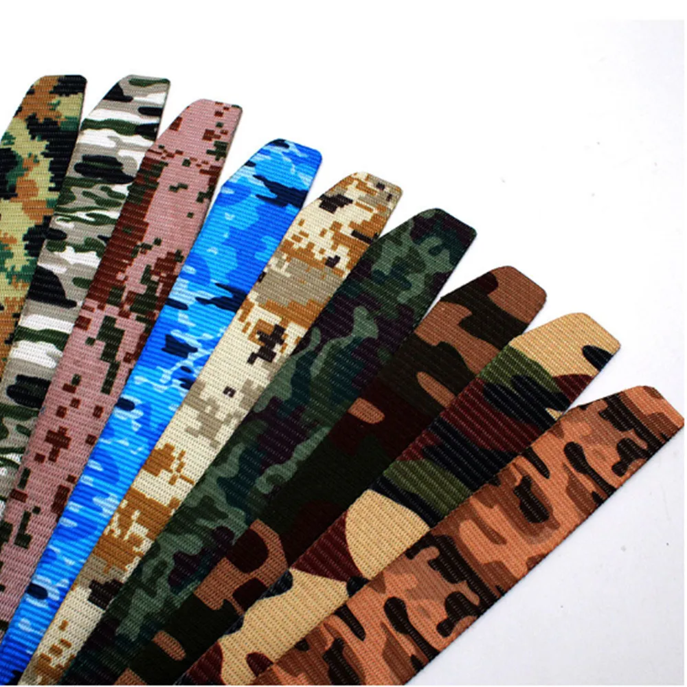 

Men's Womens Camouflage Nylon Canvas Outdoor Training Belt Plastic Buckle PD003