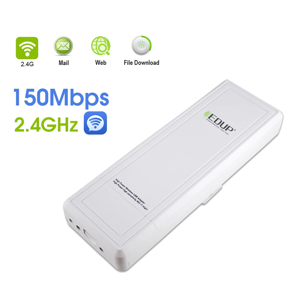 EDUP 150Mbps USB WiFi Adapter 16dbi 2.4Ghz Dongle RT3070L 802.11 b/g/n LAN Network Card Receiver Ethernet for Laptop PC | Компьютеры и