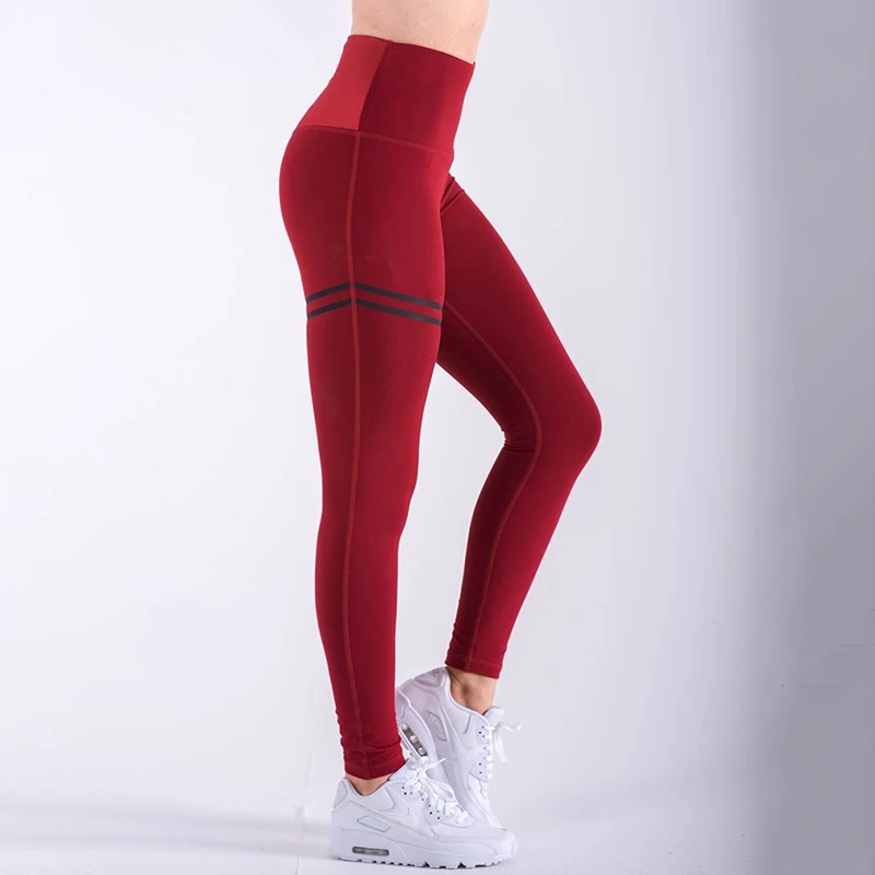 

Fitness Clothing Women Elastic Sporting Leggings Stripe Print Workout Legging Yoga Push Up Leggins Pants