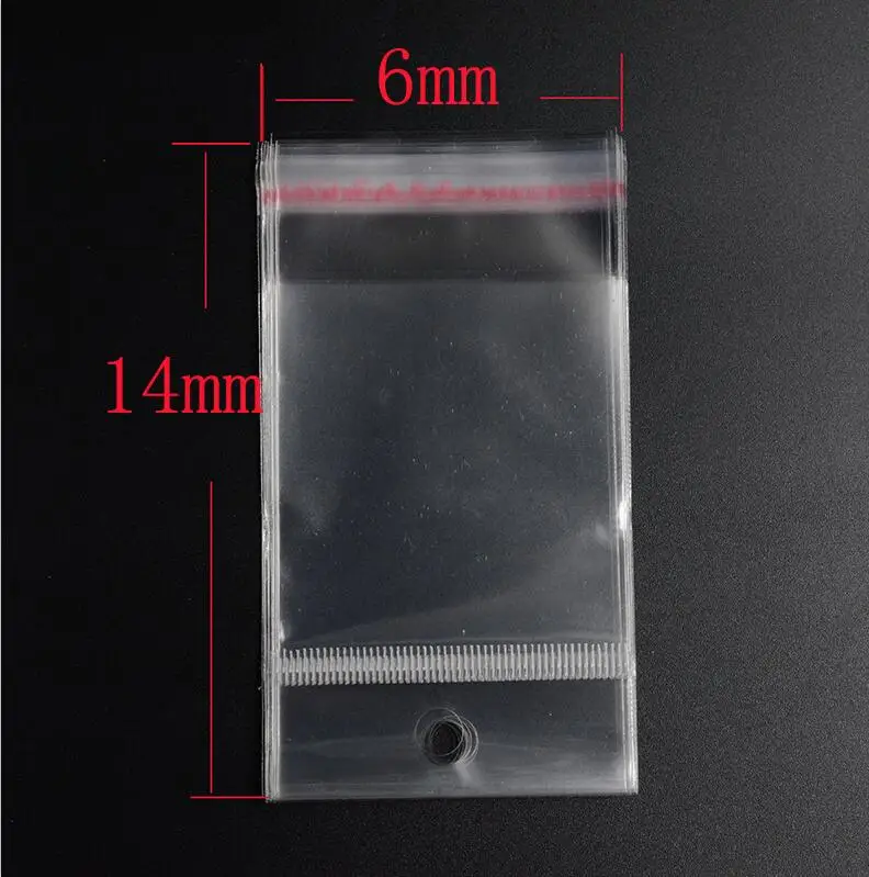 

Pouches 6cm*14cm hanging holes Hot sell Resealable Cellophane OPP Poly Bags Clear Self Adhesive Seal Plastic Bags