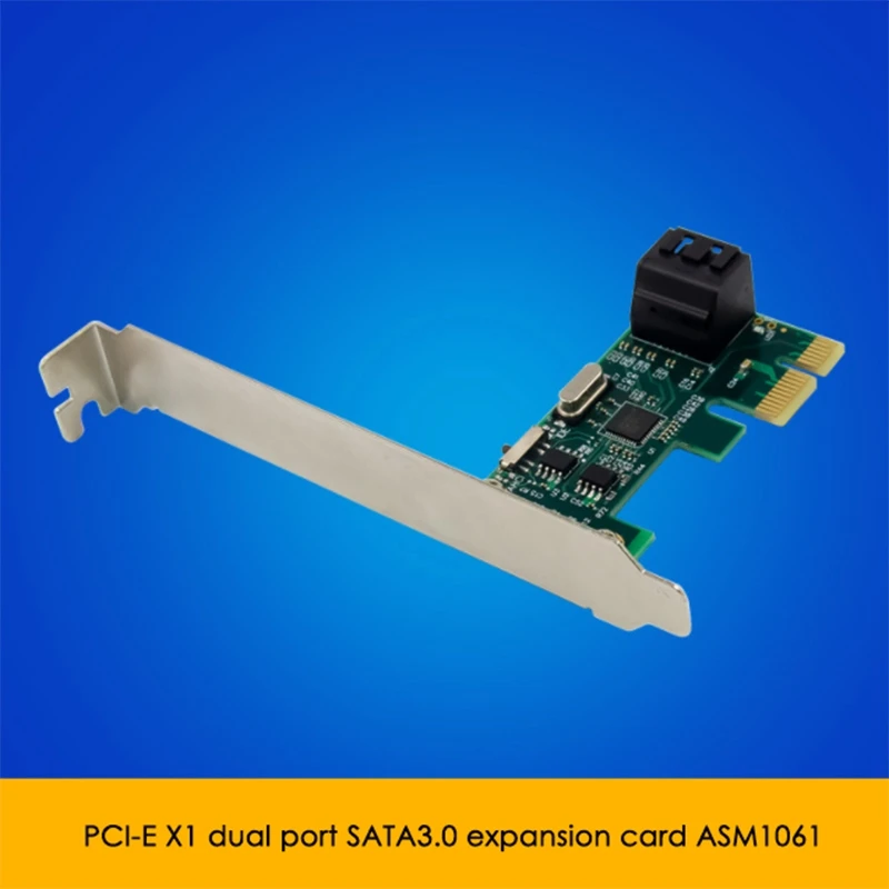 

ASM1061 PCIE X1 SATA 6Gbps Expansion Card Dual-Port SATA 3.0 Adapter for Laptop PC