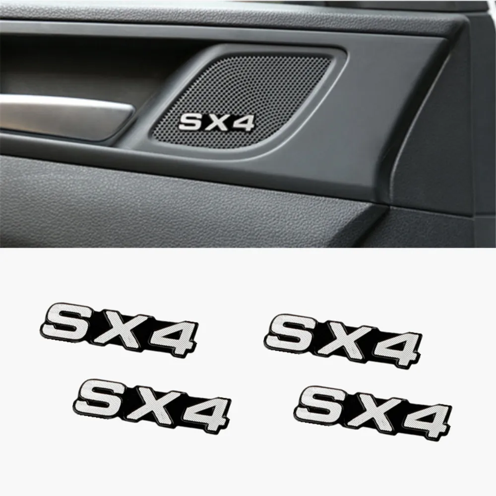 4 шт. автомобиль аудио украсить 3D алюминиевая эмблема Стикеры для Suzuki SX4