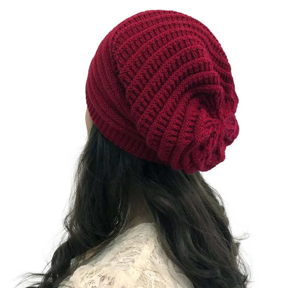 

Women Knitted Hat Winter Warmer Hat Slouchy Beanie for Girls Skullies Cap Long Size Casual Solid Bonnet Cap Fashion Accessories