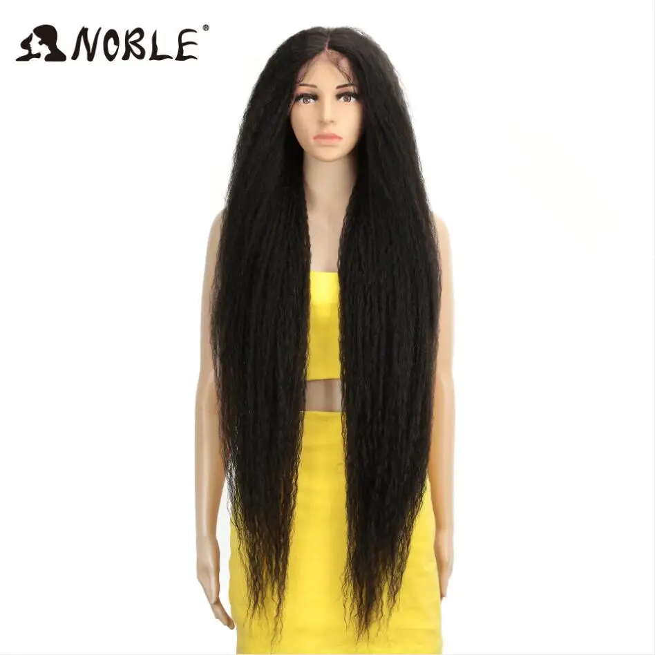Noble Cosplay Wig Long Braided Wig 38inch Synthetic Lace Front Wigs For Women Pink Green Wig Lace Front Wigs For Black Women - Цвет: 1B