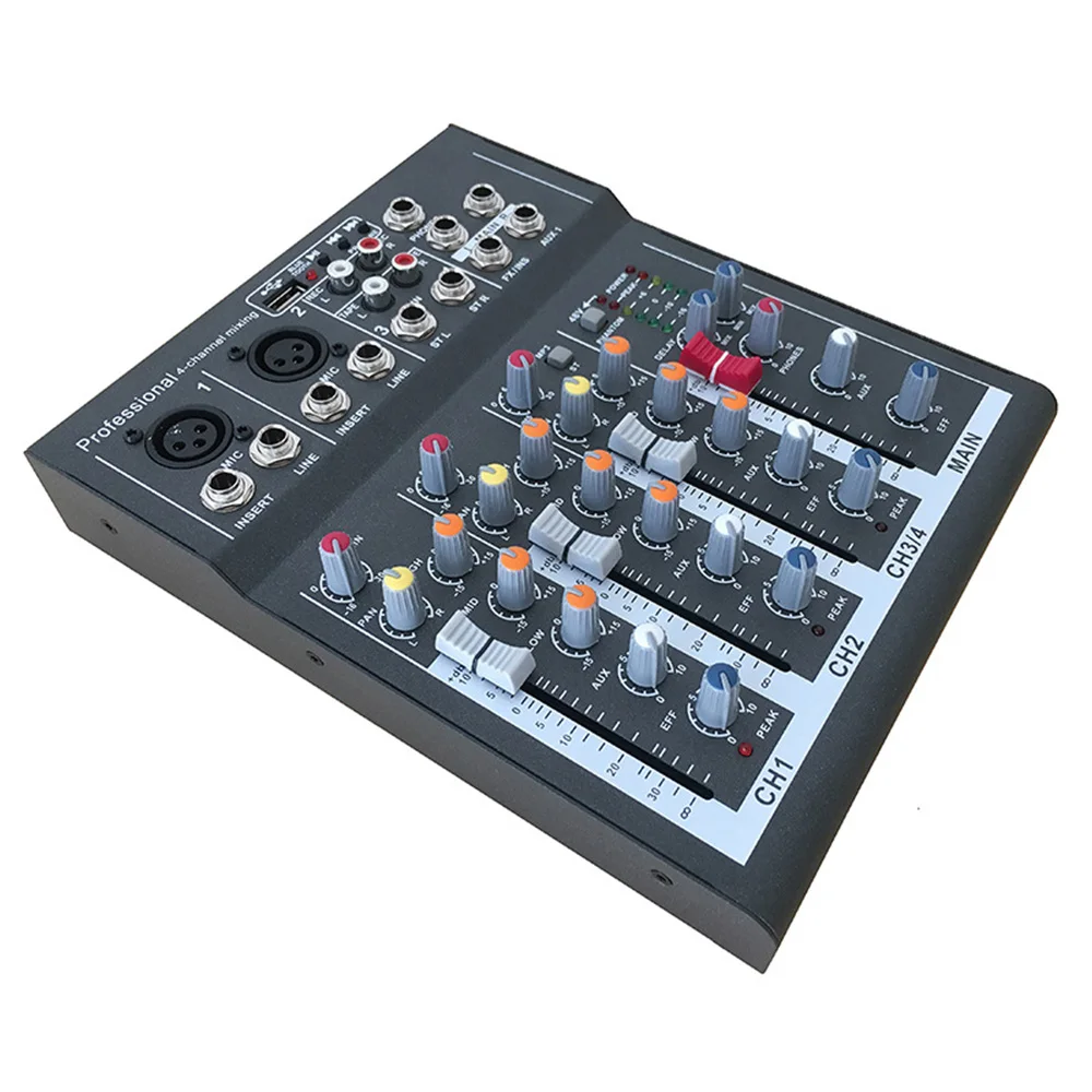 Караоке миксер Профессиональный 4 студии аудио DJ усилитель цифровой мини