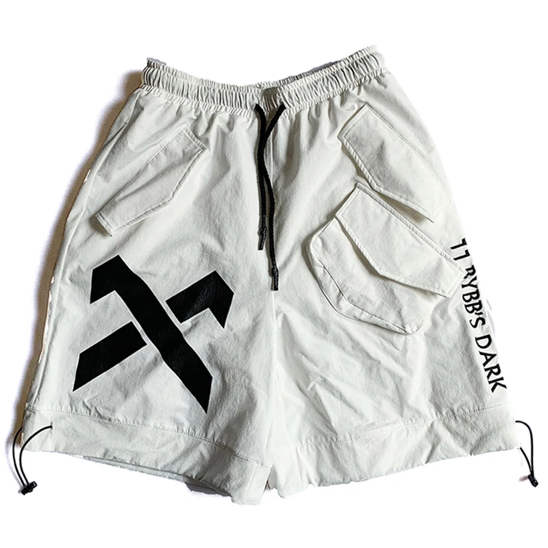 

Letter Print Embroidery Techwear Hip Hop Cargo Shorts Men Summer Casual Joggers Streetwear Tactical Function Black Short Pants