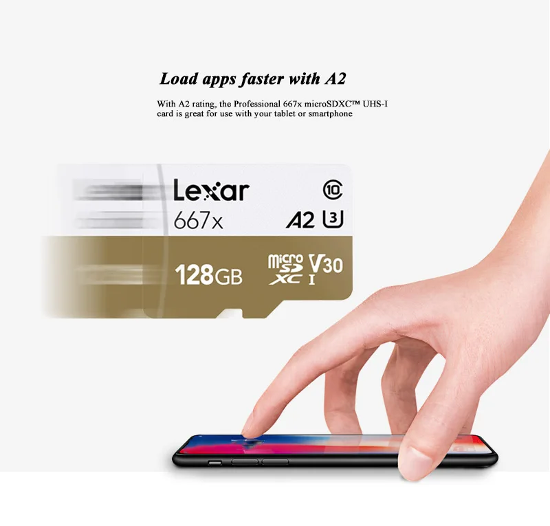 Продукт Lexar слот для карт памяти до 100 МБ/с. микро SD карты 667x C10256GB TF Card128GB Бесплатный адаптер для беспилотная спортивная видеокамера