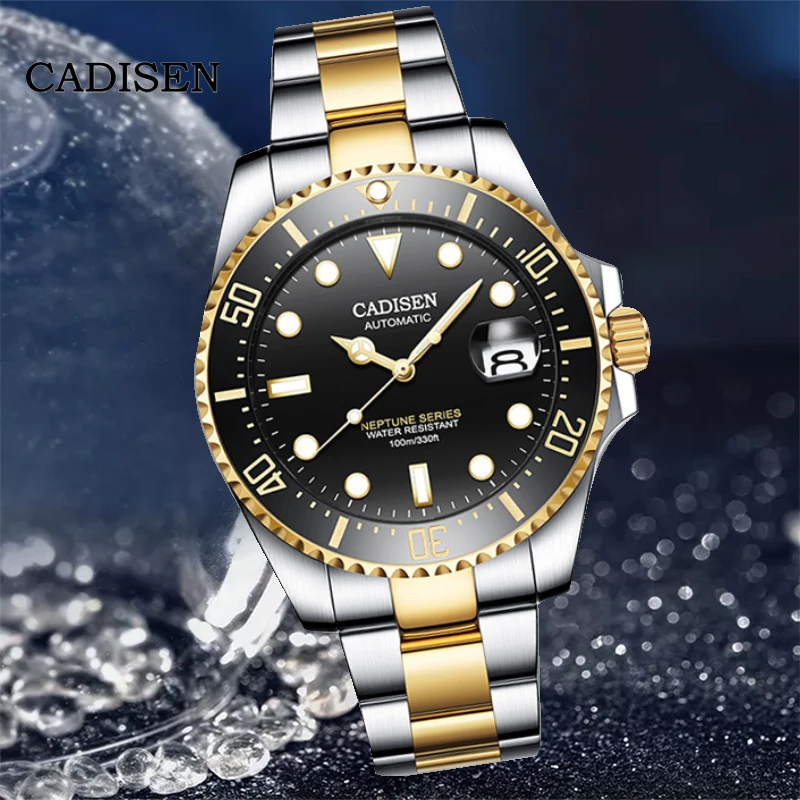 

CADISEN Design Mechanical Automatic Watch Men's Watch Top Fashion Brand NH35A Diving Stainless Steel Case Sports And Leisure