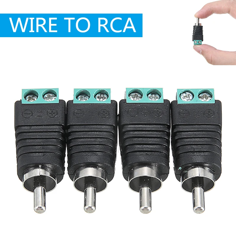 RCA AV разъема штекер 2 полюса клеммной колодки 4 шт./лот для аудио кабели мужской
