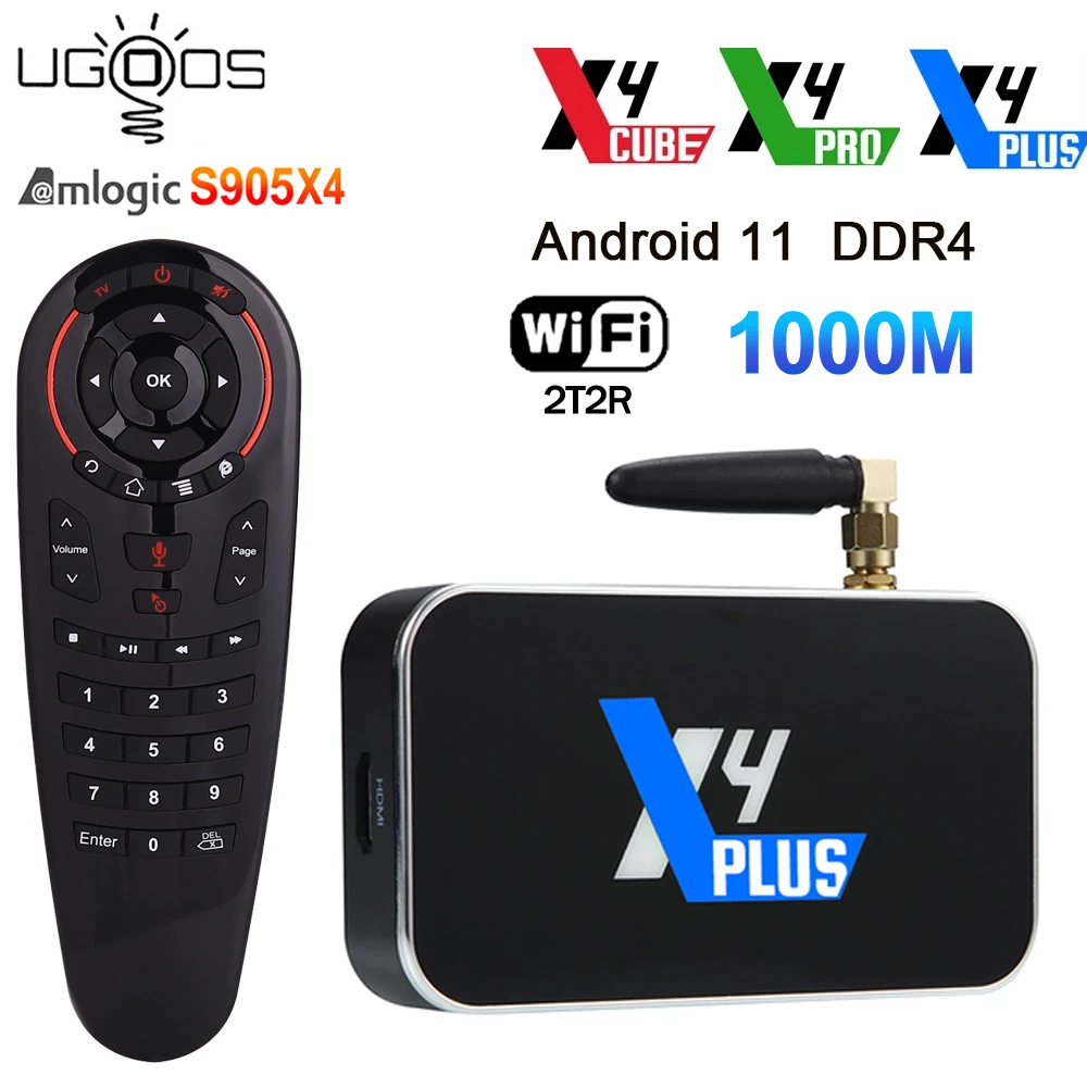 Приставка Смарт-ТВ Ugoos X4 PLUS Android 11 Amlogic S905X4 2 4 Мб/с