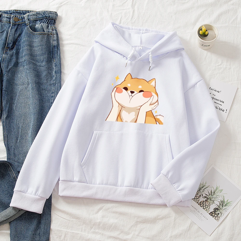 

Japanese Style Hoodies Cartoon Oversized Hoodie for Girls Shiba Inu Graphic Sweatshirt Soft High Quality Hoody